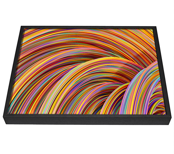 A picture of a Colourful tubes curving in formation framed canvas print sold by Wallart-Direct.co.uk