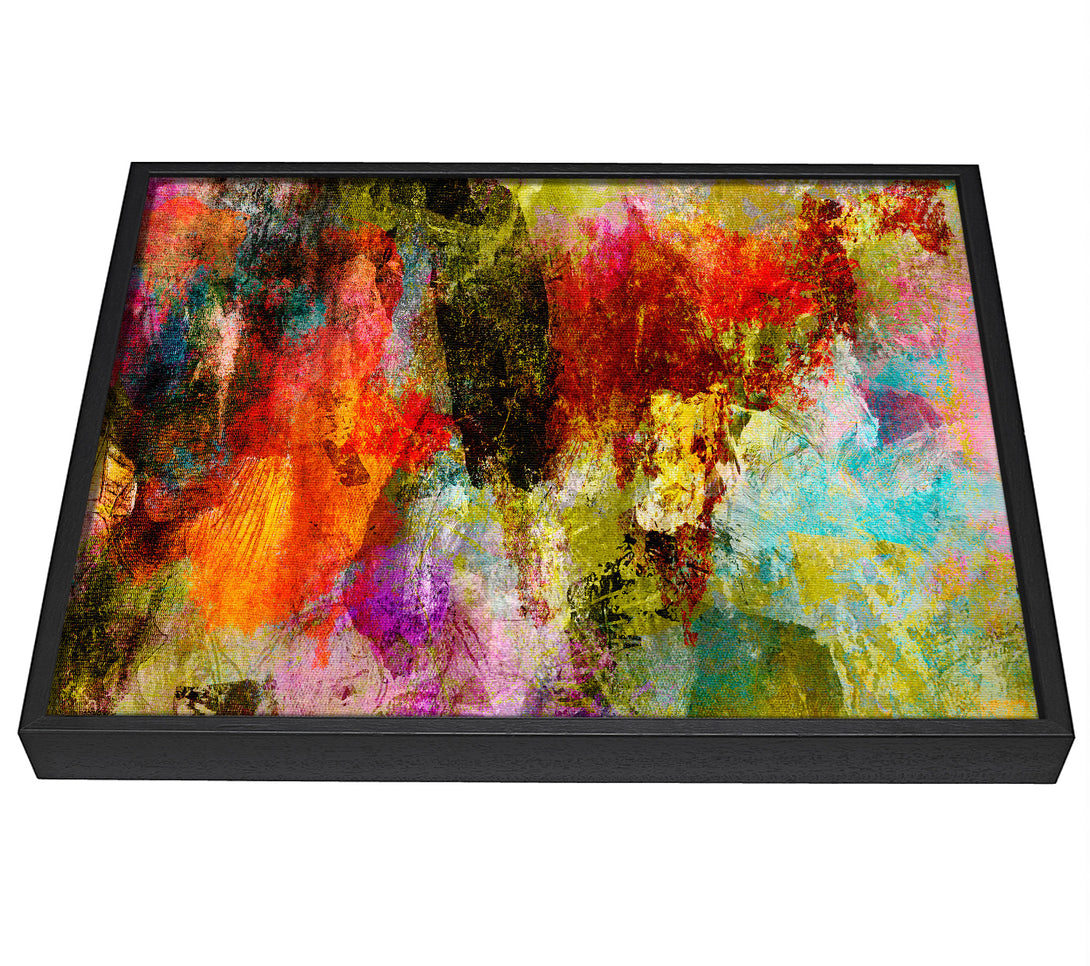 A picture of a Splash of grunge colour framed canvas print sold by Wallart-Direct.co.uk