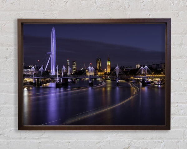 London at night light trails