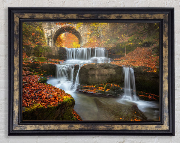 Waterfall under the bridge