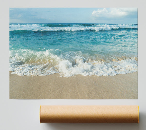 Crashing Waves On The Sandy Beach