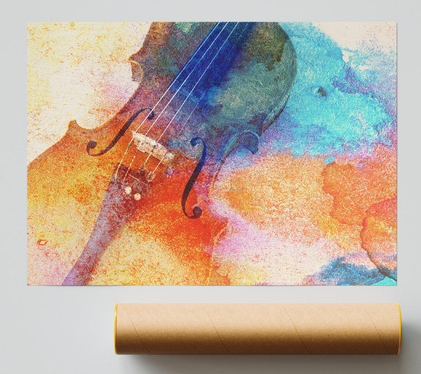 Water Colour Splash Violin