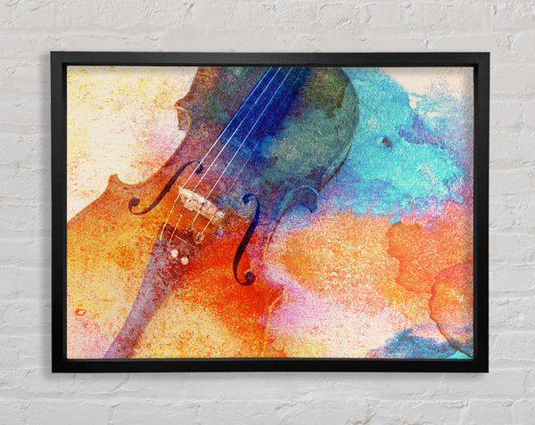 Water colour splash violin