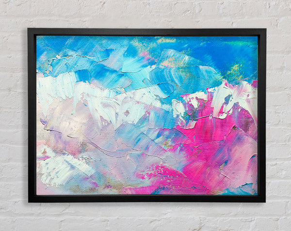 Pink and blue paint strokes