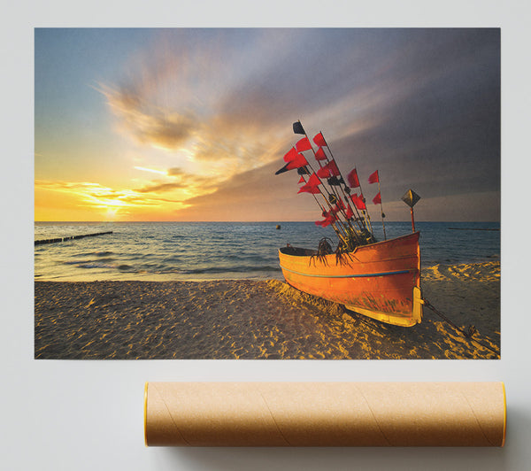 Flags In A Fishing Boat