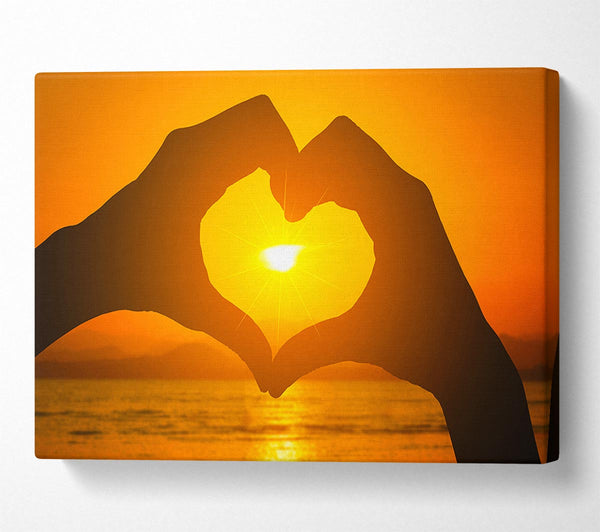 love heart hands sunset