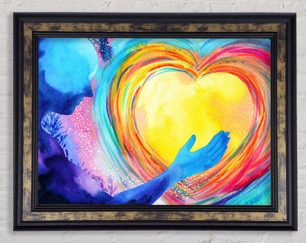 Water colour warming heart