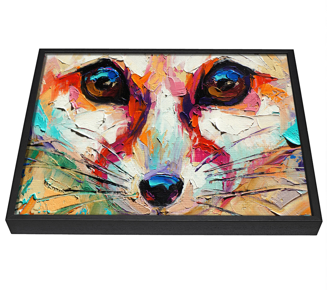 A picture of a Close Up Fox Painting framed canvas print sold by Wallart-Direct.co.uk