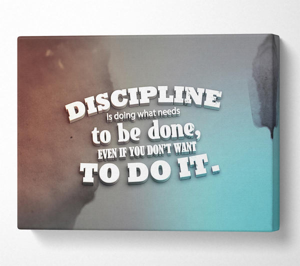 Discipline is doing what needs to be done