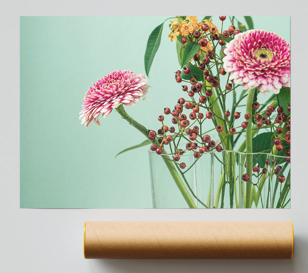 Vase Of Flowers With Berries