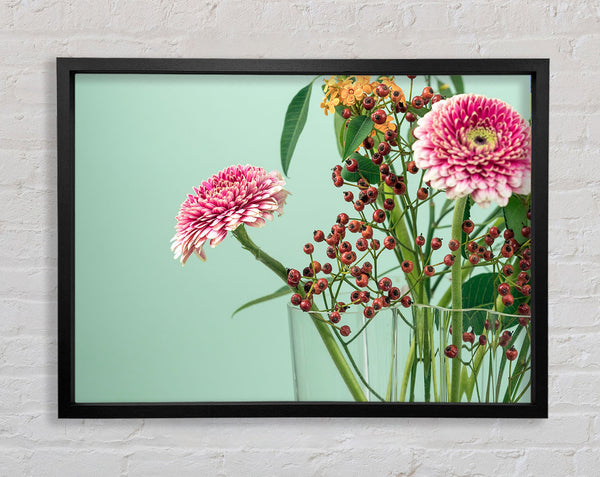 Vase of flowers with berries