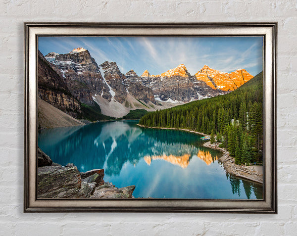 Crystal clear lake in the mountain range