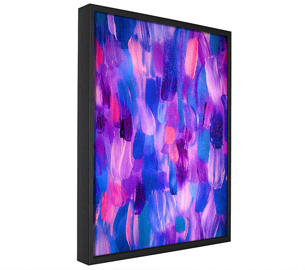 A picture of a Purple And Lilac Brush Strokes framed canvas print sold by Wallart-Direct.co.uk