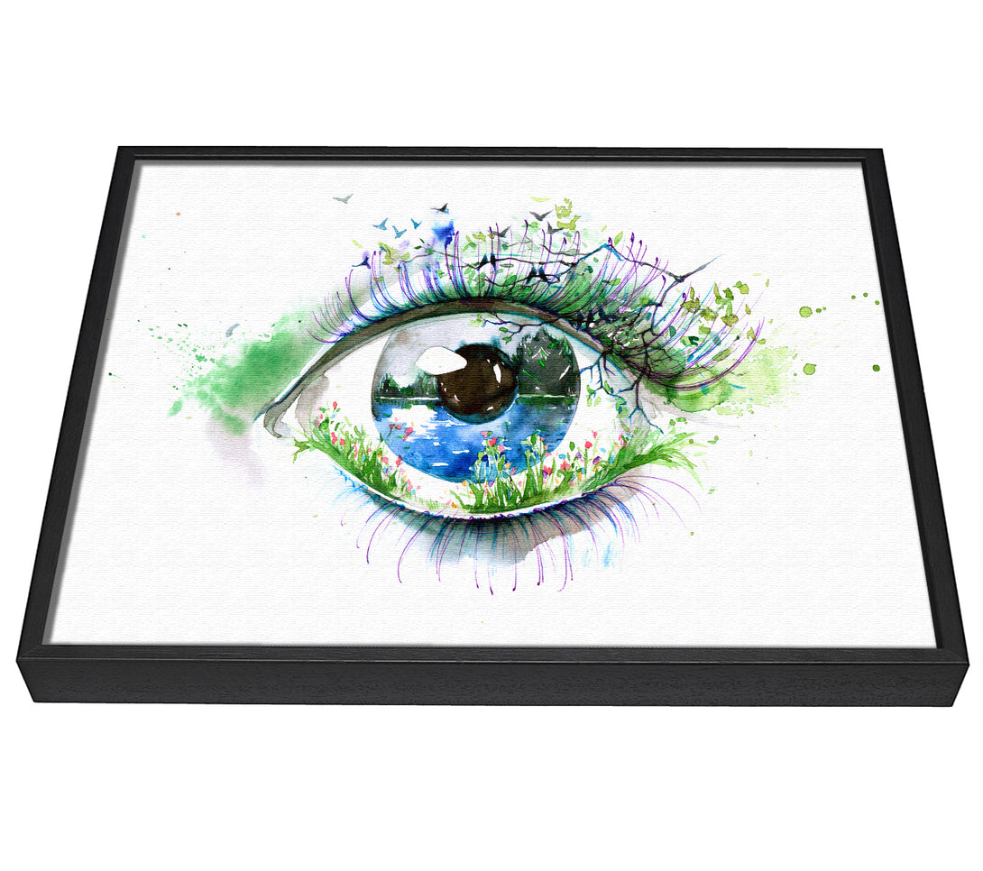 A picture of a Watercolour Nature Eye framed canvas print sold by Wallart-Direct.co.uk