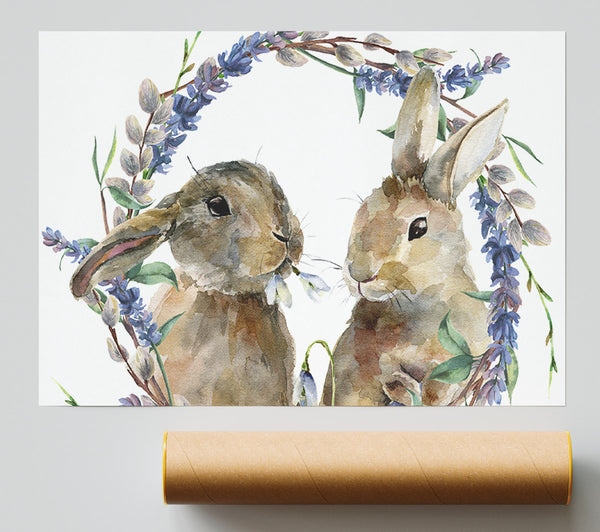 Two Watercolour Rabbits