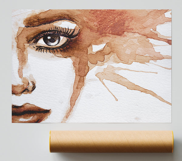 Watercolour Sepia Face