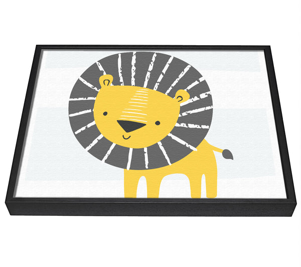 A picture of a Lion In Stripes framed canvas print sold by Wallart-Direct.co.uk