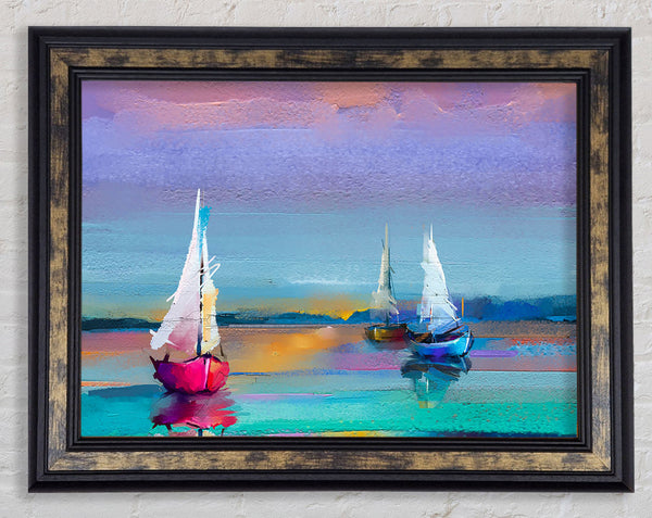 Turquoise Watercolour Boats