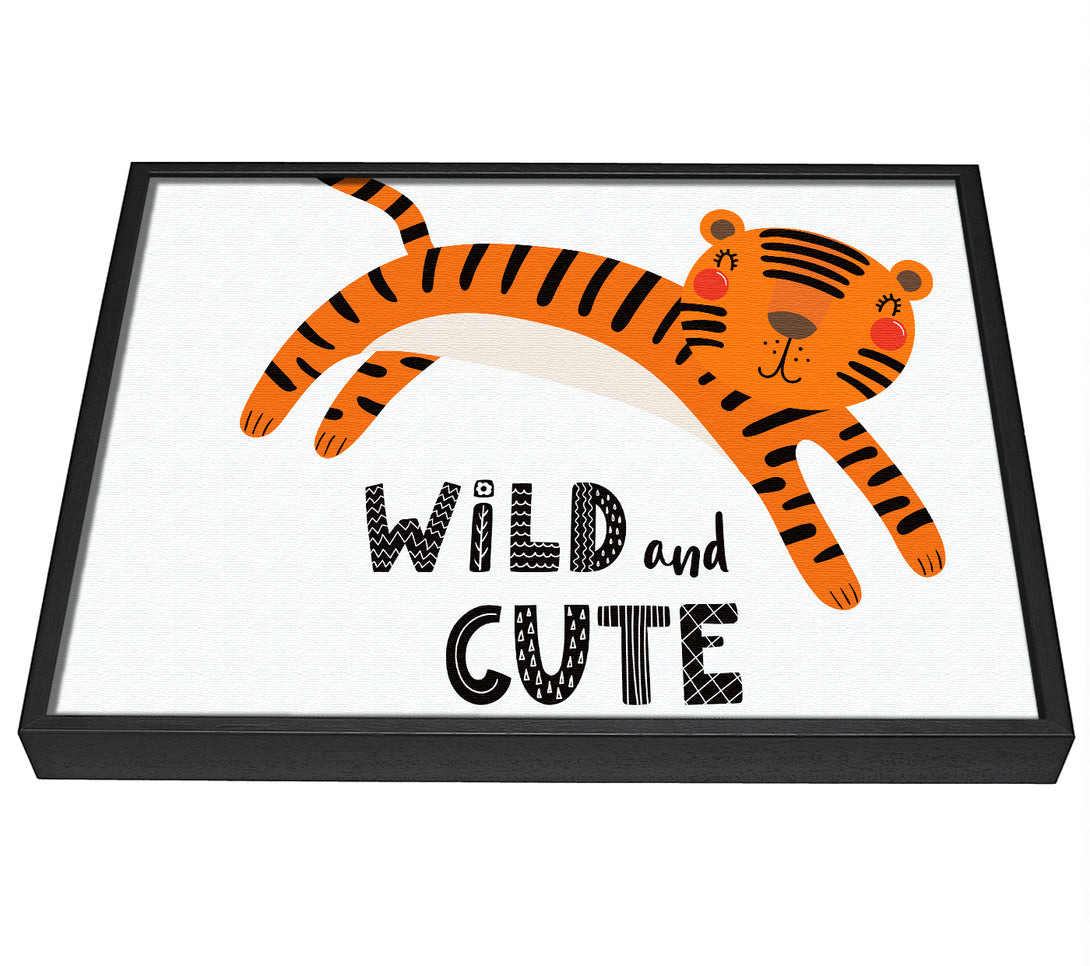 A picture of a Wild And Cute Tiger framed canvas print sold by Wallart-Direct.co.uk