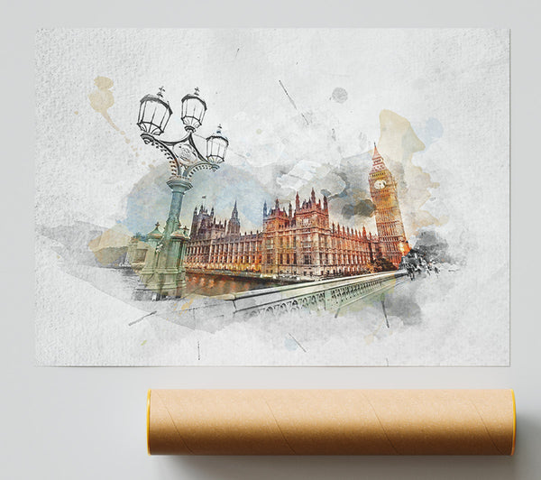 Watercolour Streets Of Parliament