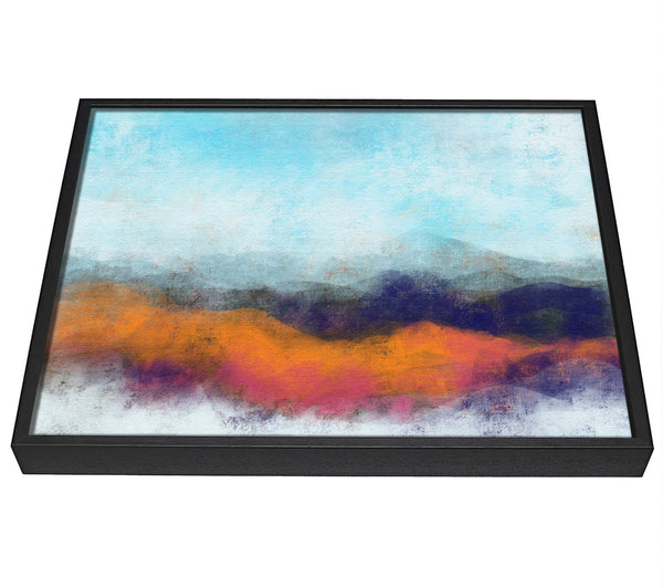 A picture of a Rough Orange And Blue framed canvas print sold by Wallart-Direct.co.uk