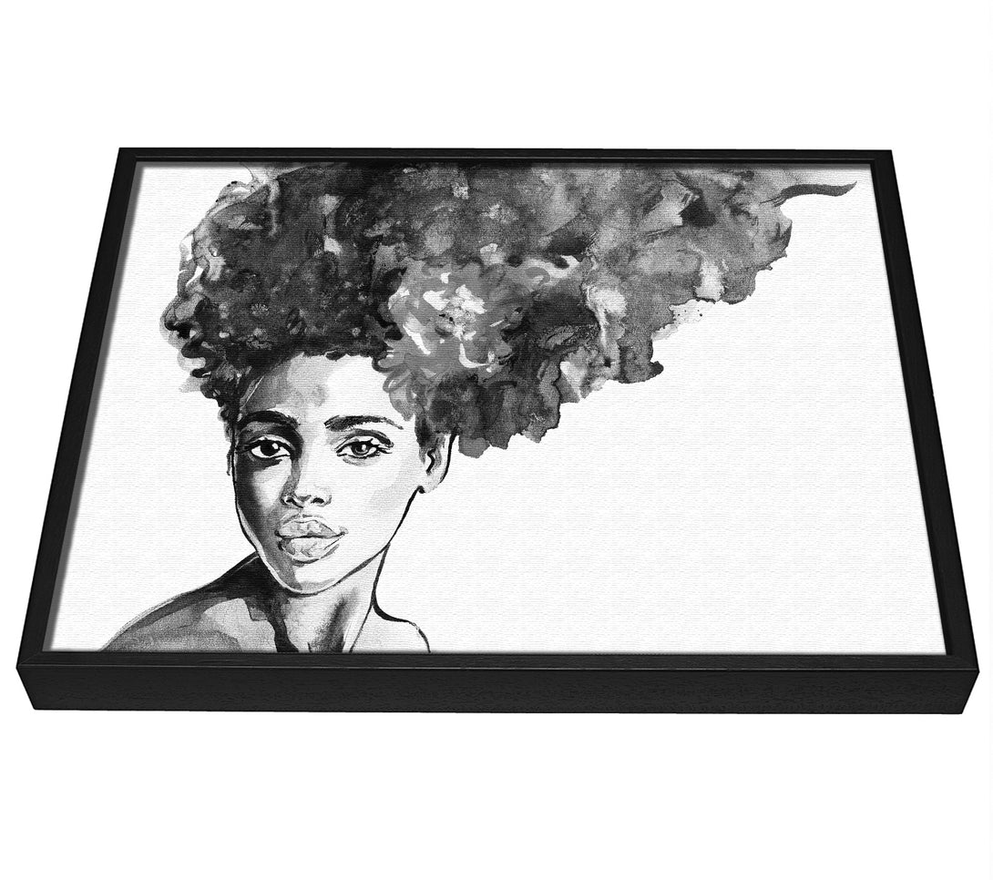 A picture of a Watercolour Hairstyle framed canvas print sold by Wallart-Direct.co.uk