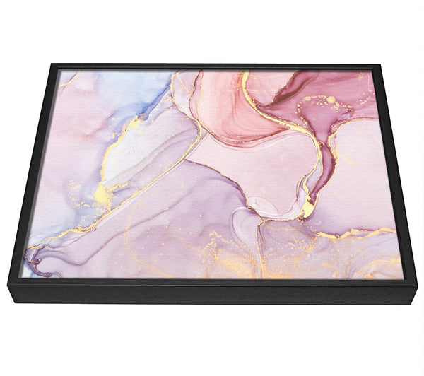 A picture of a Oil Paint Lilac And Gold framed canvas print sold by Wallart-Direct.co.uk