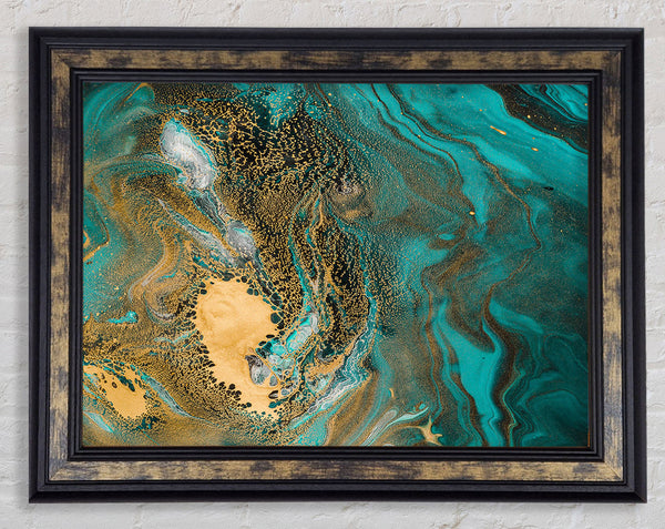 Turquoise And Teal Oil Flow