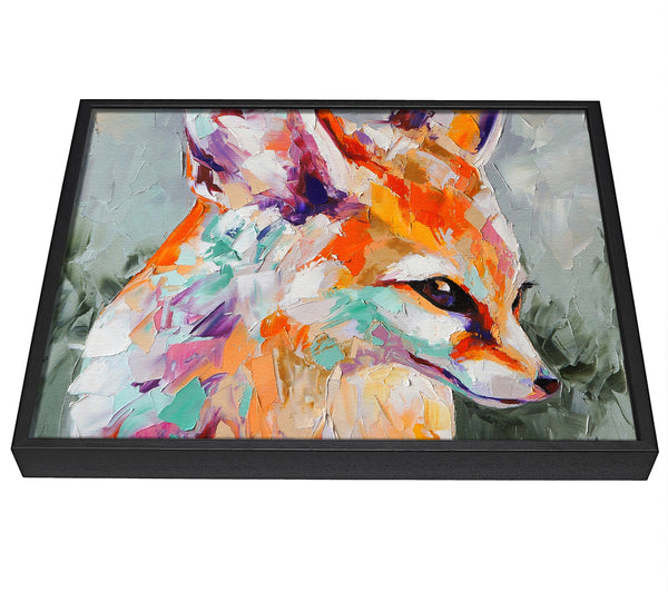 A picture of a Vibrant Fox Painting framed canvas print sold by Wallart-Direct.co.uk