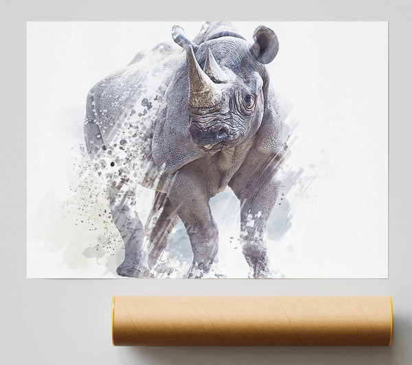 Watercolour Rhino