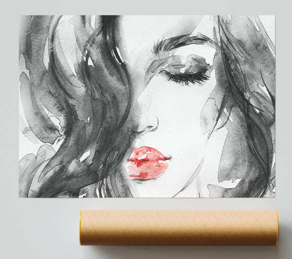 Watercolour Red Lips