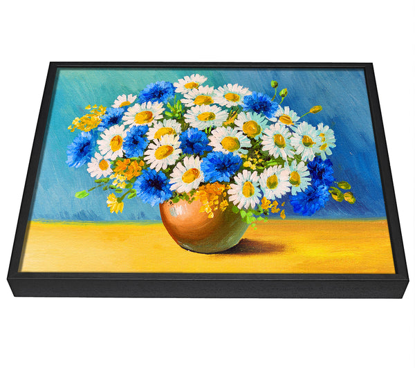 A picture of a The Vase Of Daisies framed canvas print sold by Wallart-Direct.co.uk