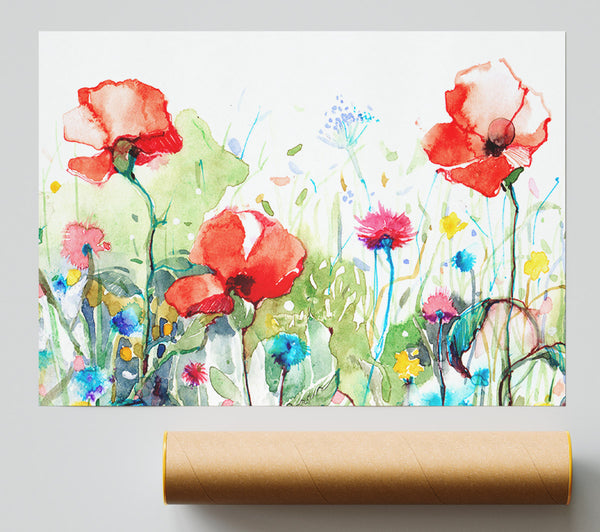 Poppies And Mixed Flowers