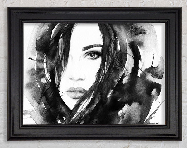 Black And White Watercolour Face