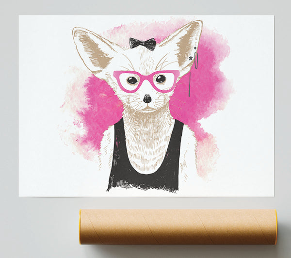 Arctic Fox Bow Pink Glasses