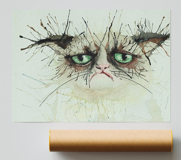 Grumpy Cat Watercolour Splat