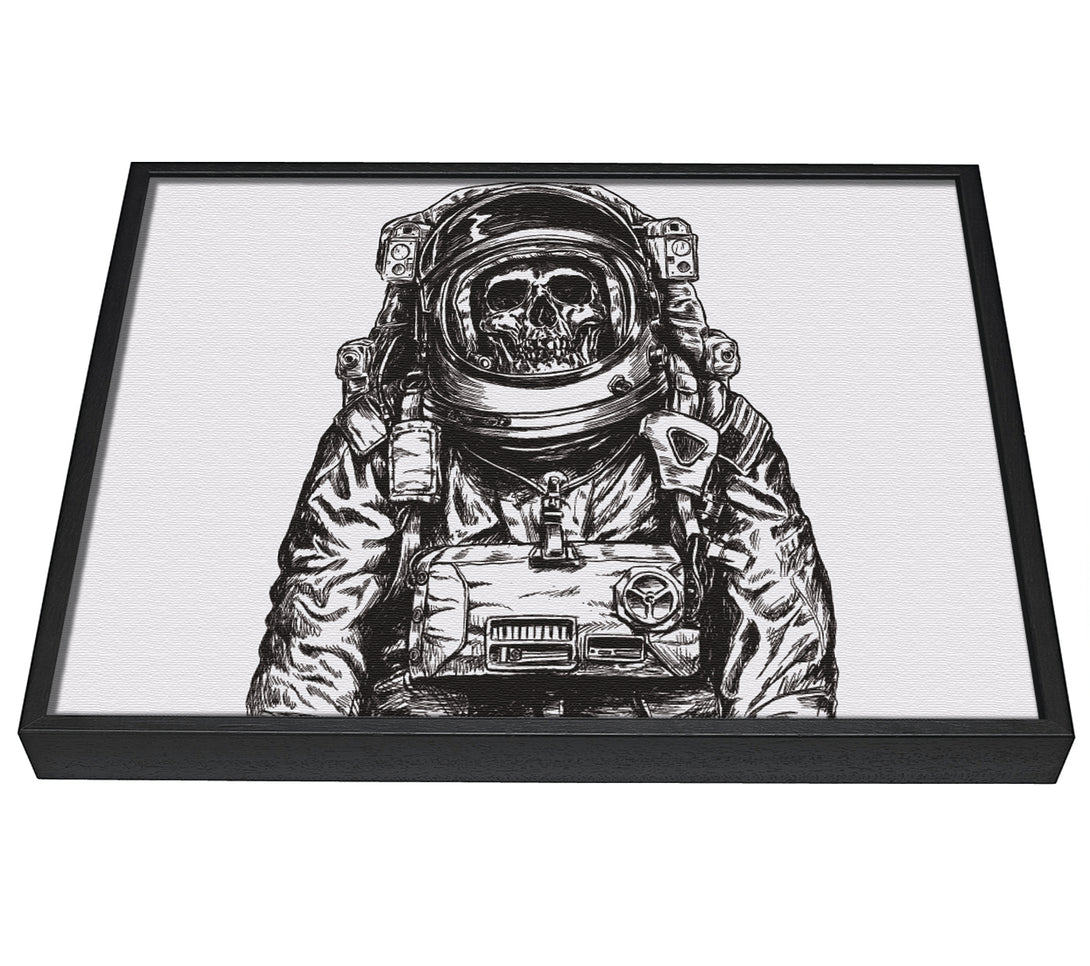 A picture of a The Skeleton Space Explorer framed canvas print sold by Wallart-Direct.co.uk