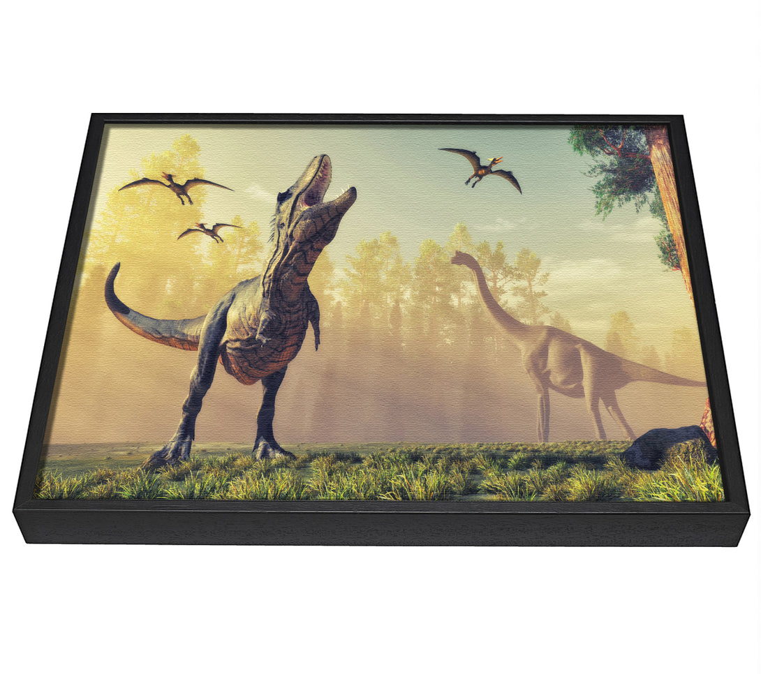 A picture of a The Mighty T-Rex framed canvas print sold by Wallart-Direct.co.uk