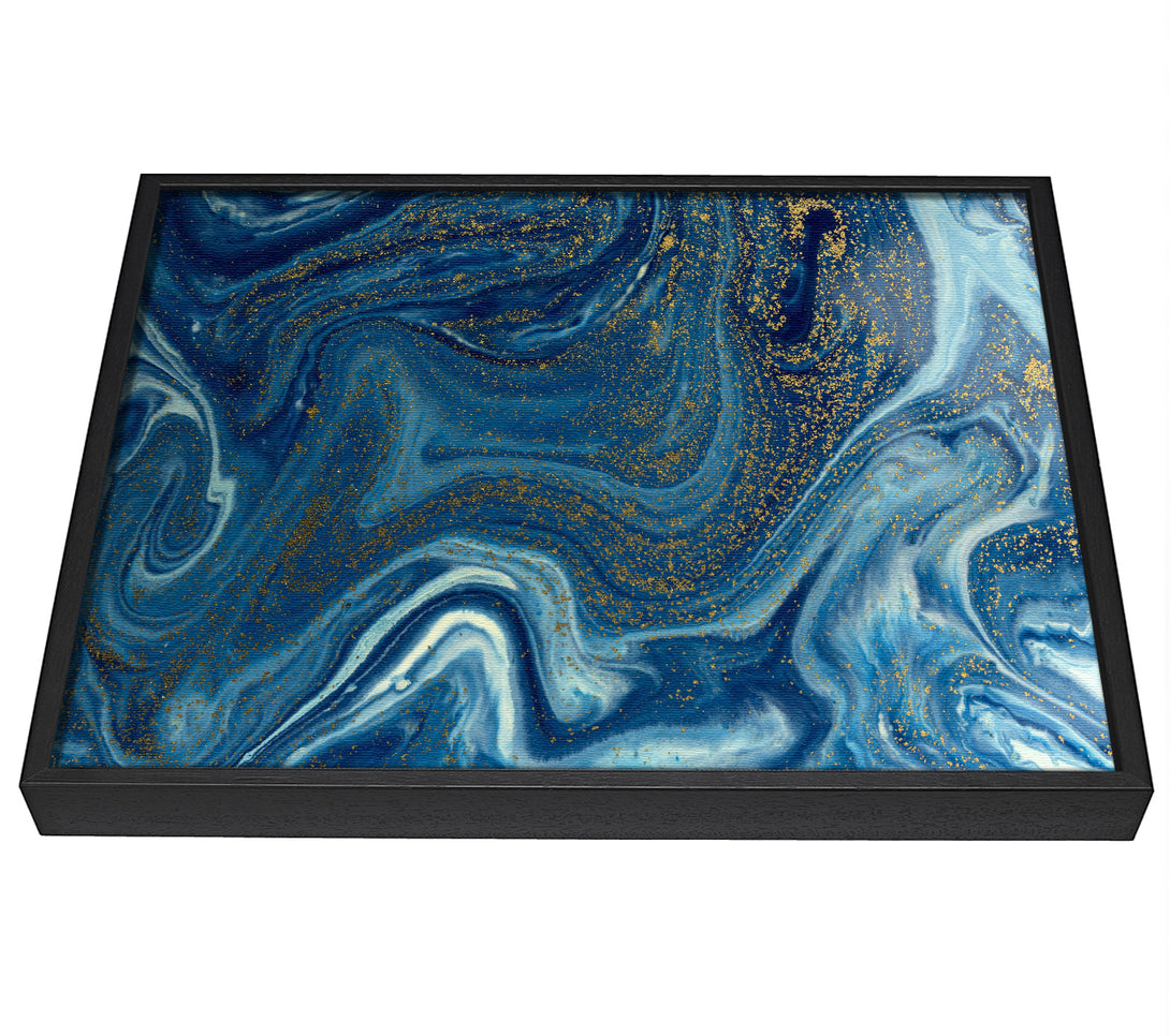 A picture of a Blue Glitter Flow framed canvas print sold by Wallart-Direct.co.uk