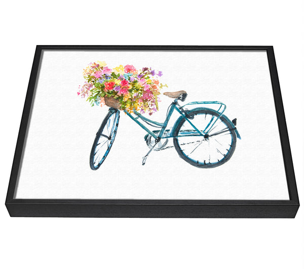 A picture of a Flowers On A Bike framed canvas print sold by Wallart-Direct.co.uk