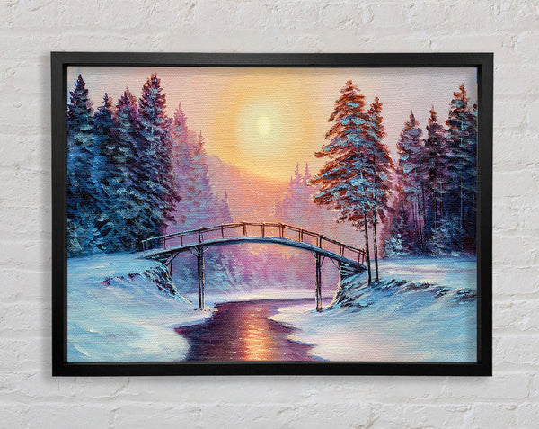 Bridge Across The Winter Scene