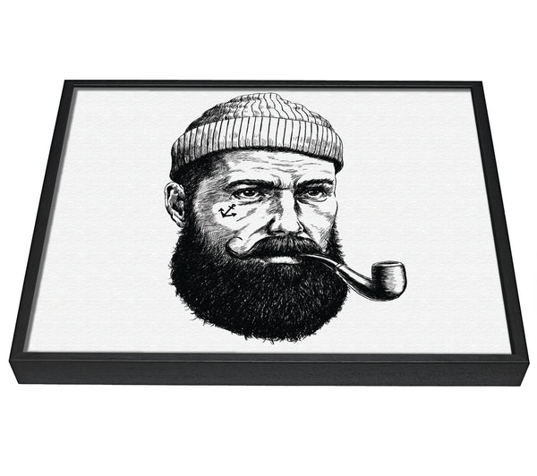 A picture of a Hipster Smoker framed canvas print sold by Wallart-Direct.co.uk