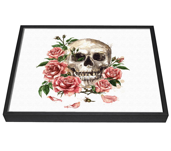 A picture of a The Floral Skull framed canvas print sold by Wallart-Direct.co.uk