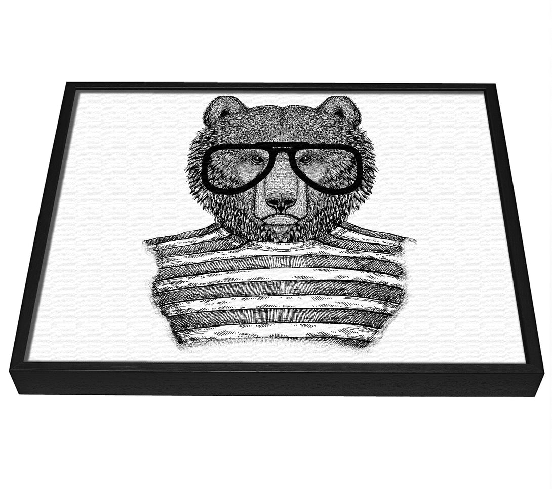 A picture of a The Bear With Glasses framed canvas print sold by Wallart-Direct.co.uk