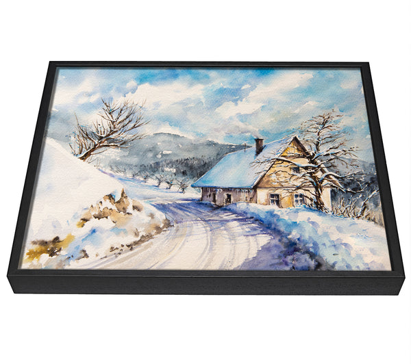 A picture of a The Winter Retreat framed canvas print sold by Wallart-Direct.co.uk