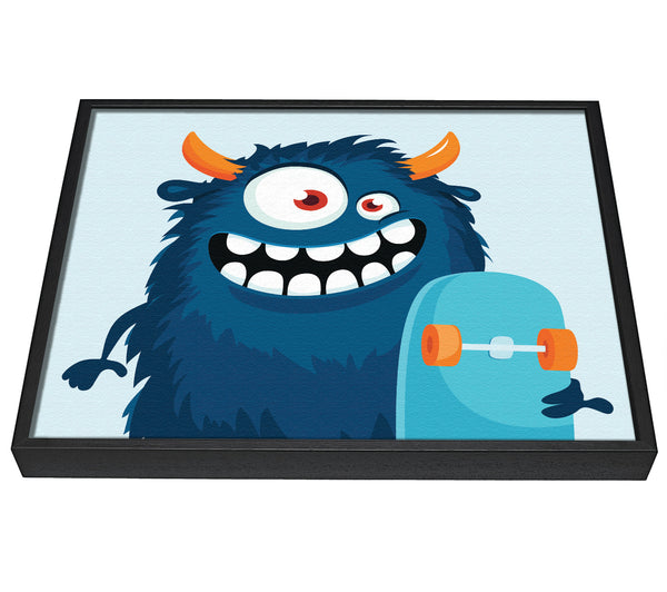 A picture of a Monster Skateboarder framed canvas print sold by Wallart-Direct.co.uk