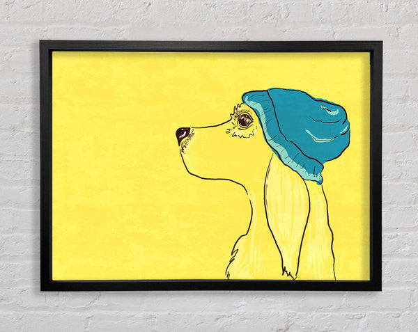 Yellow Dog With Blue Hat