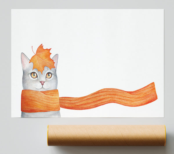 Cat With An Orange Scarf