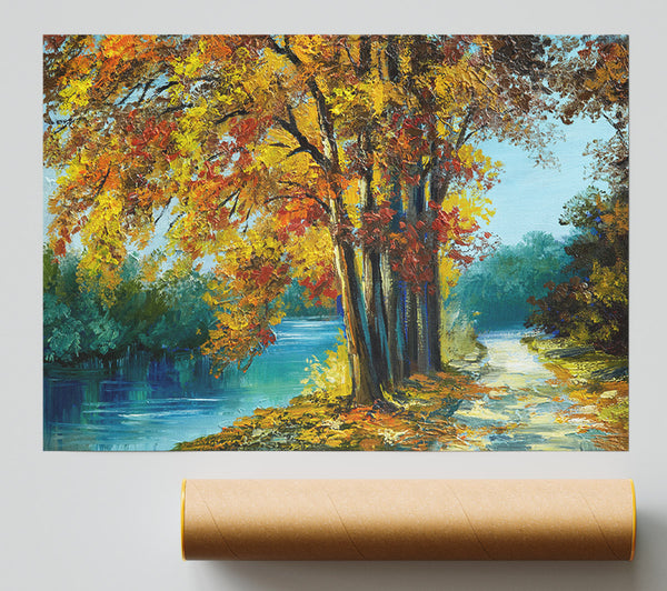 Autumn Tree Branches Painting