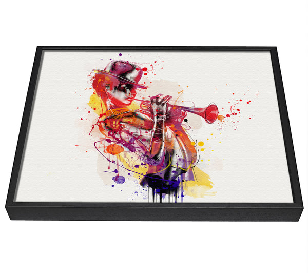 A picture of a Playing The Horn framed canvas print sold by Wallart-Direct.co.uk